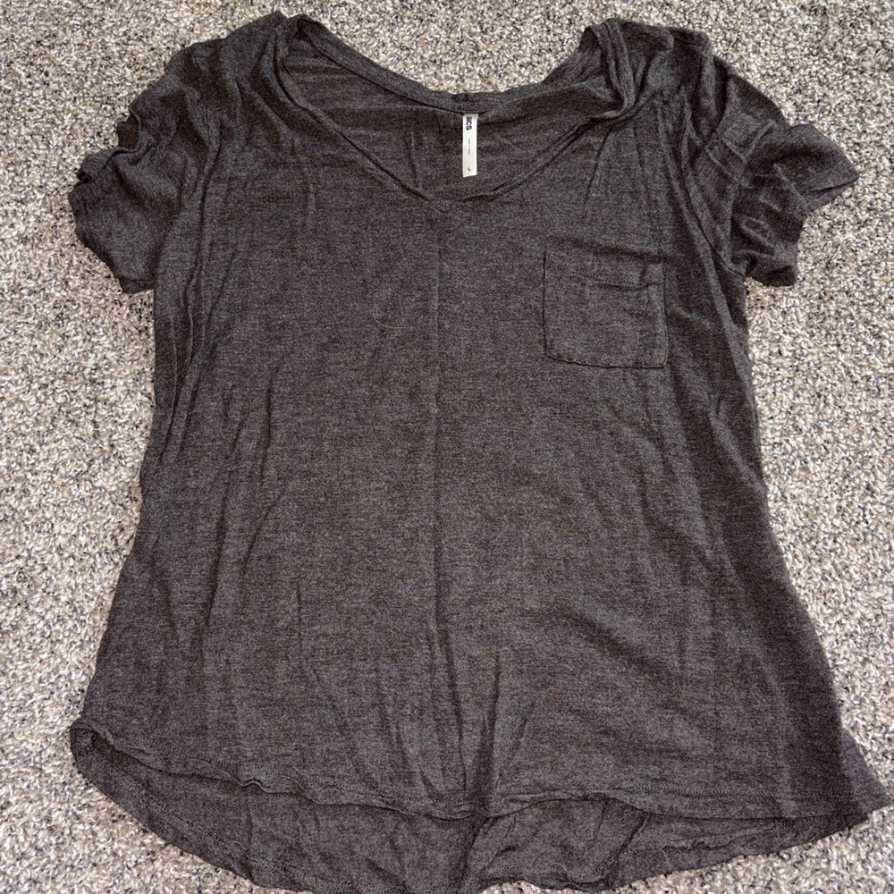 Tresics Charcoal V-Neck Tee